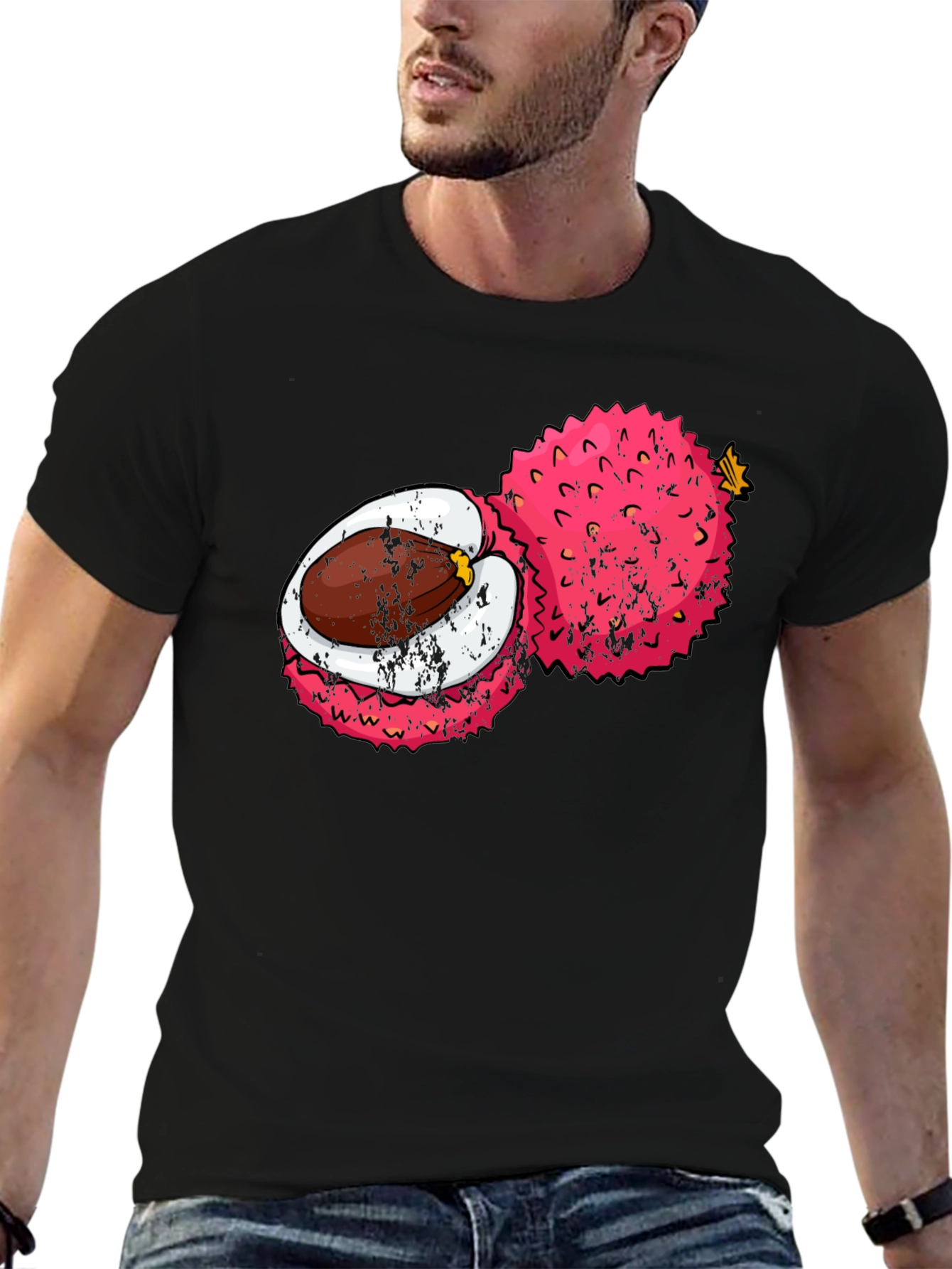 Lychee Fruit Graphic Tee - Tropical Fruit Shirt