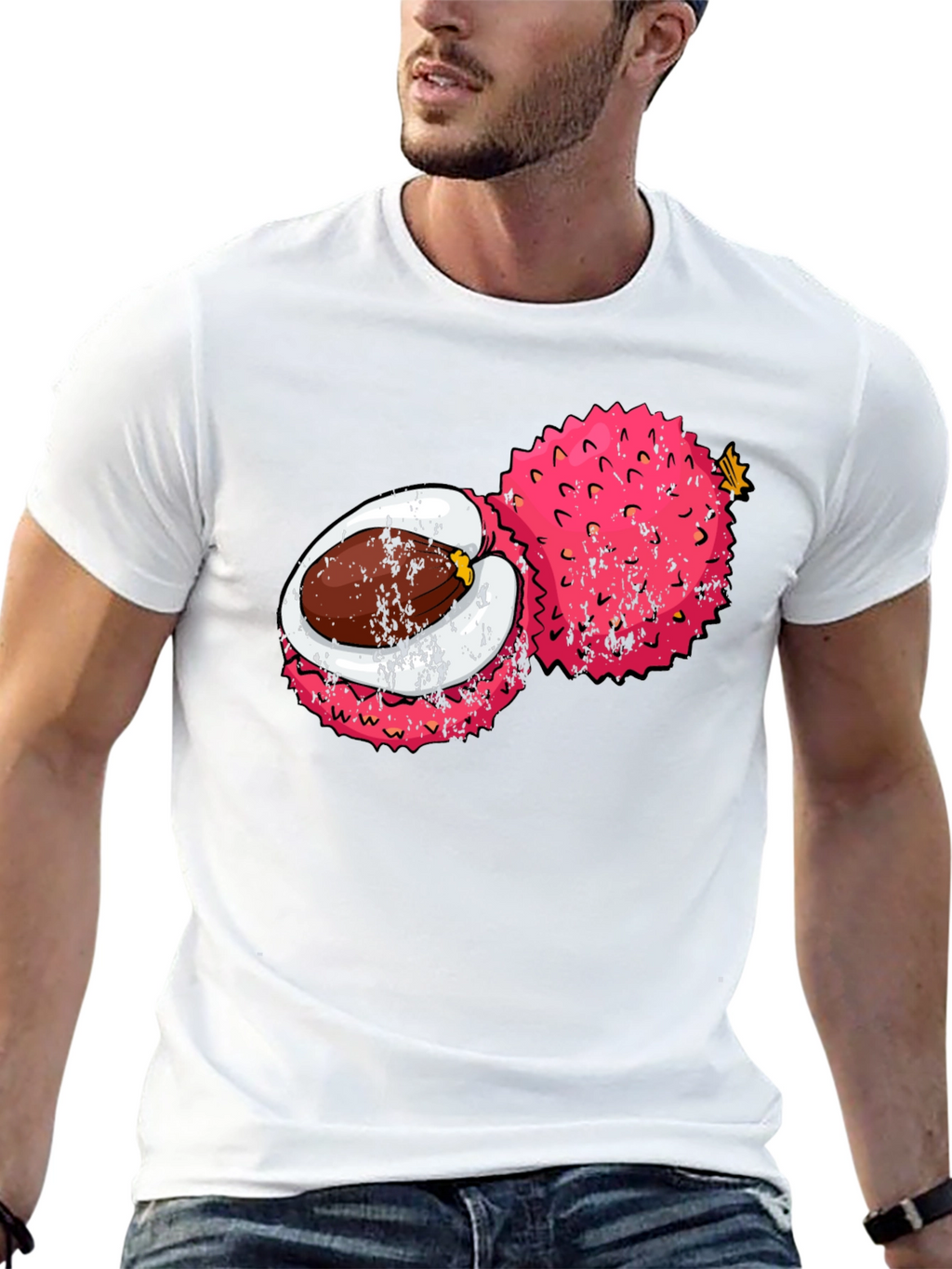 Lychee Fruit Graphic Tee - Tropical Fruit Shirt