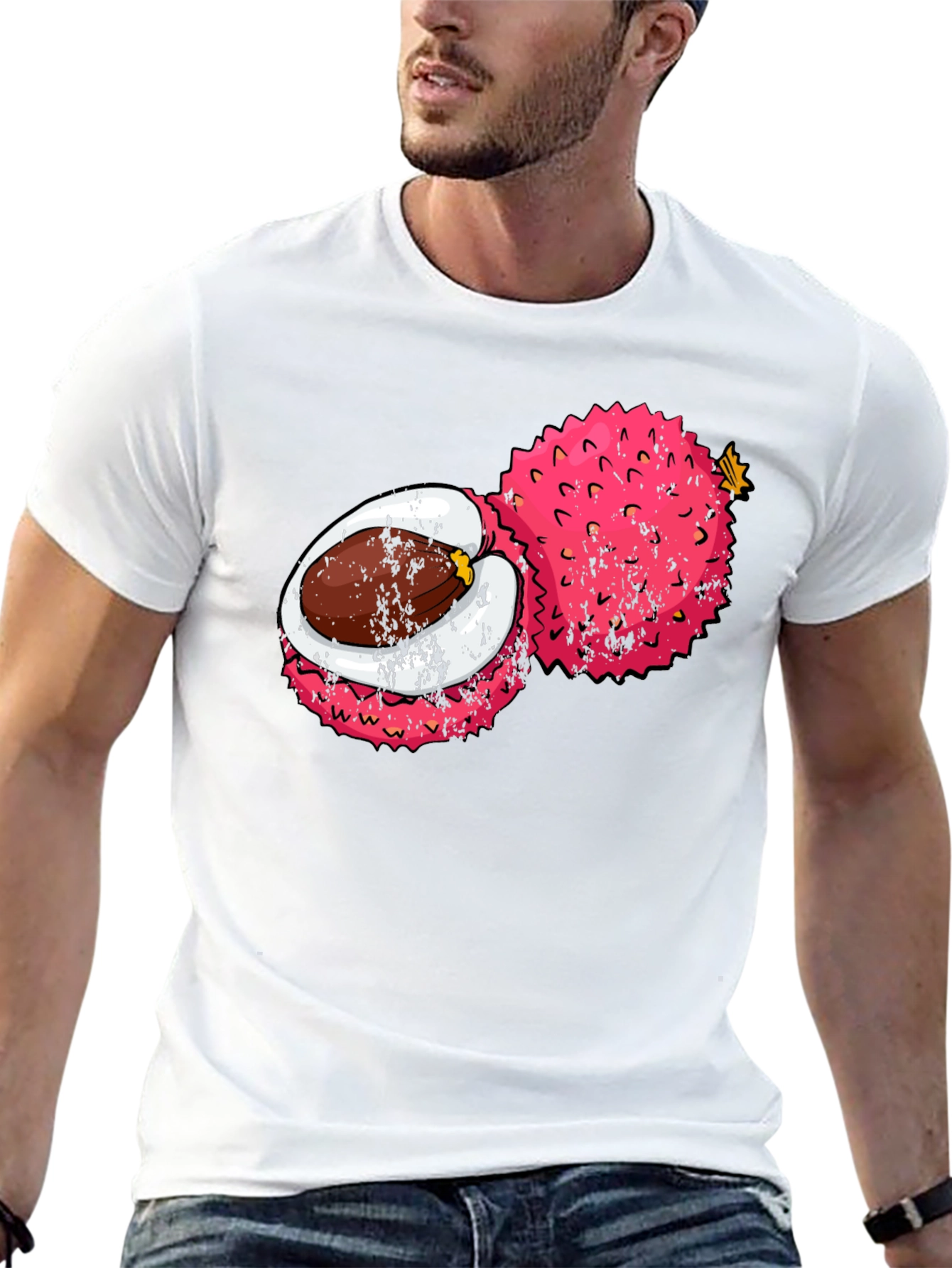 Lychee Fruit Graphic Tee - Tropical Fruit Shirt