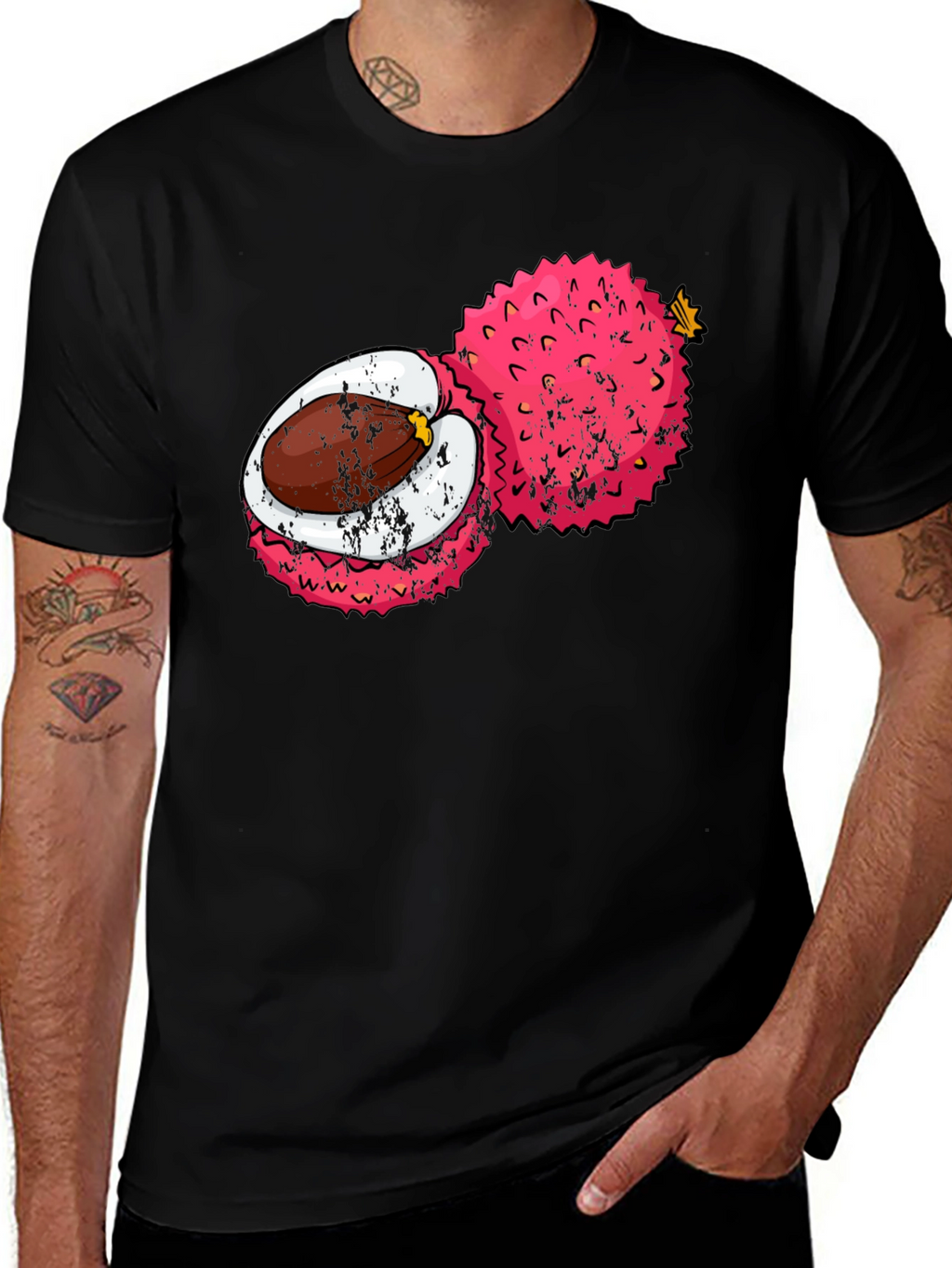 Lychee Fruit Graphic Tee - Tropical Fruit Shirt