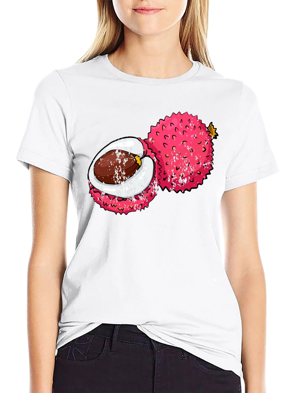 Lychee Fruit Graphic Tee - Tropical Fruit Shirt