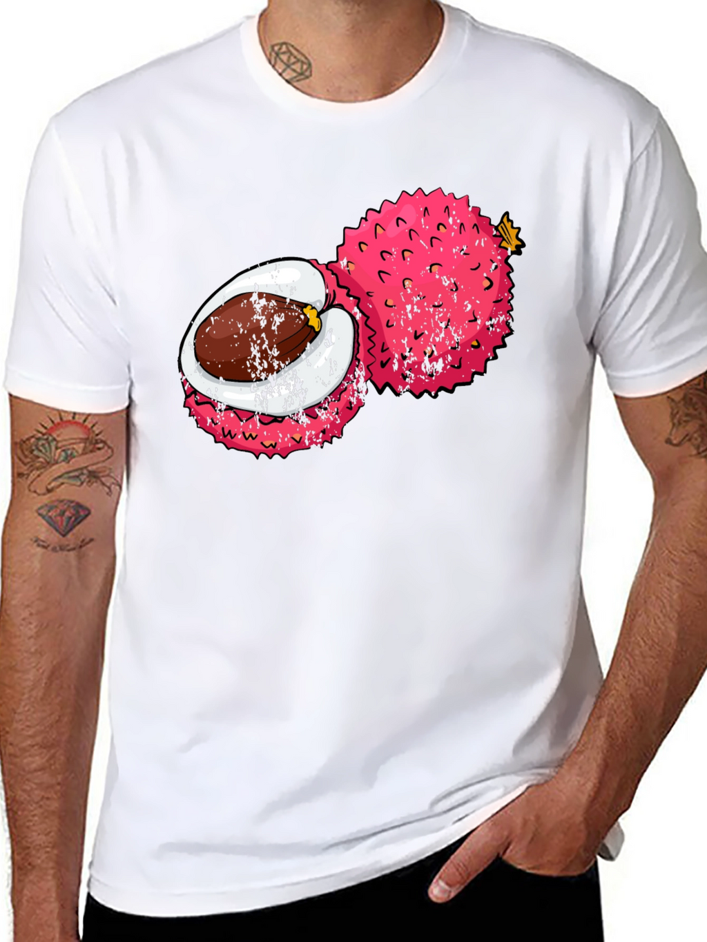 Lychee Fruit Graphic Tee - Tropical Fruit Shirt