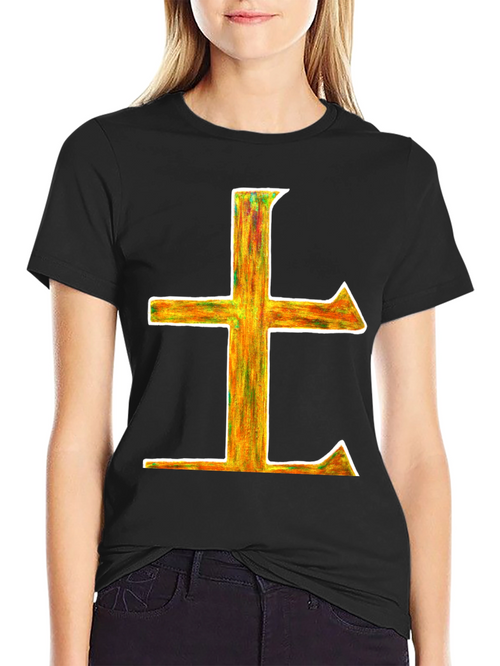 Abstract Cross Graphic Tee - Unisex Black T-Shirt