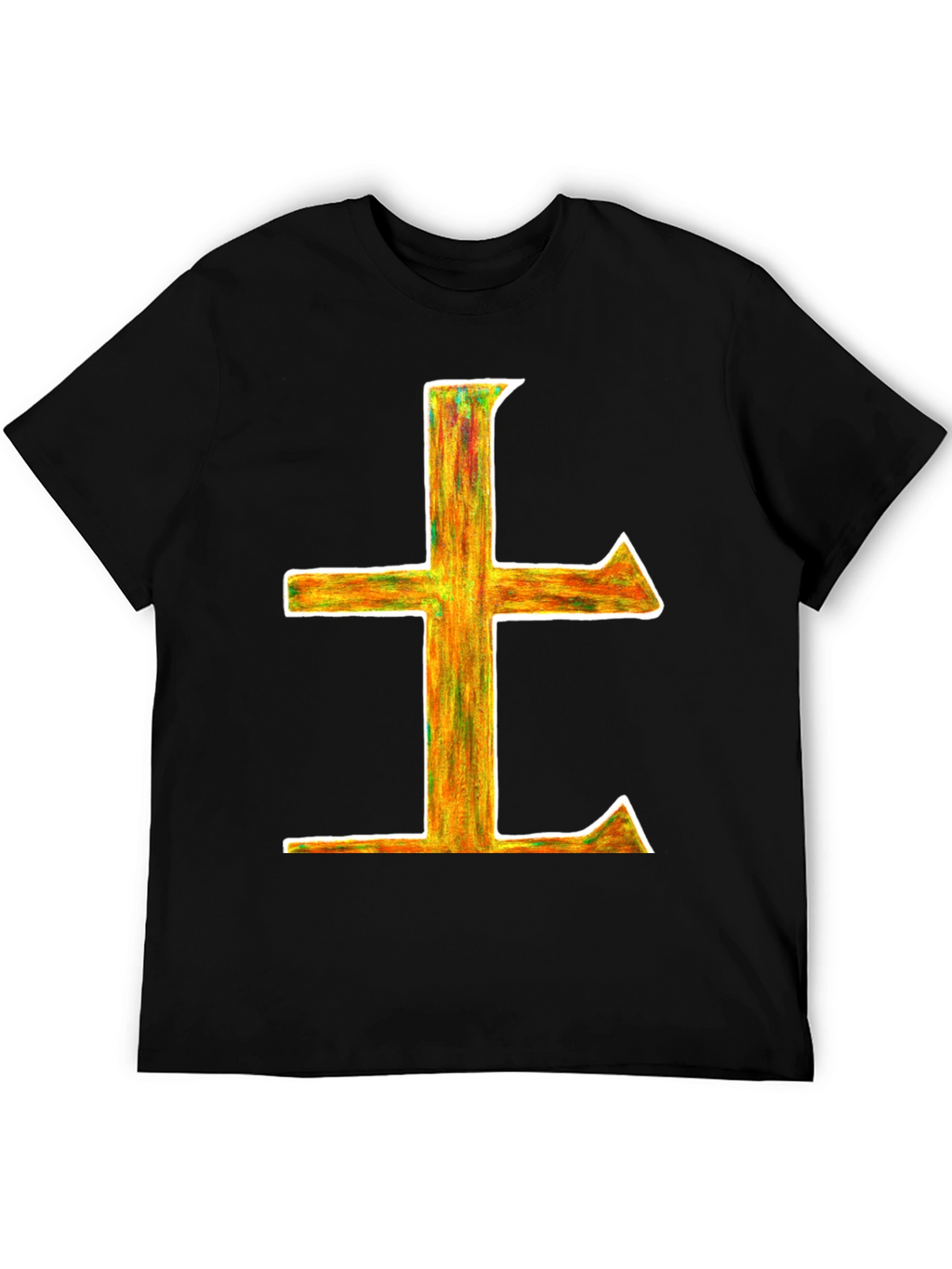 Abstract Cross Graphic Tee - Unisex Black T-Shirt