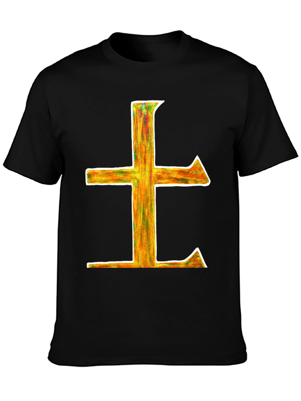 Abstract Cross Graphic Tee - Unisex Black T-Shirt