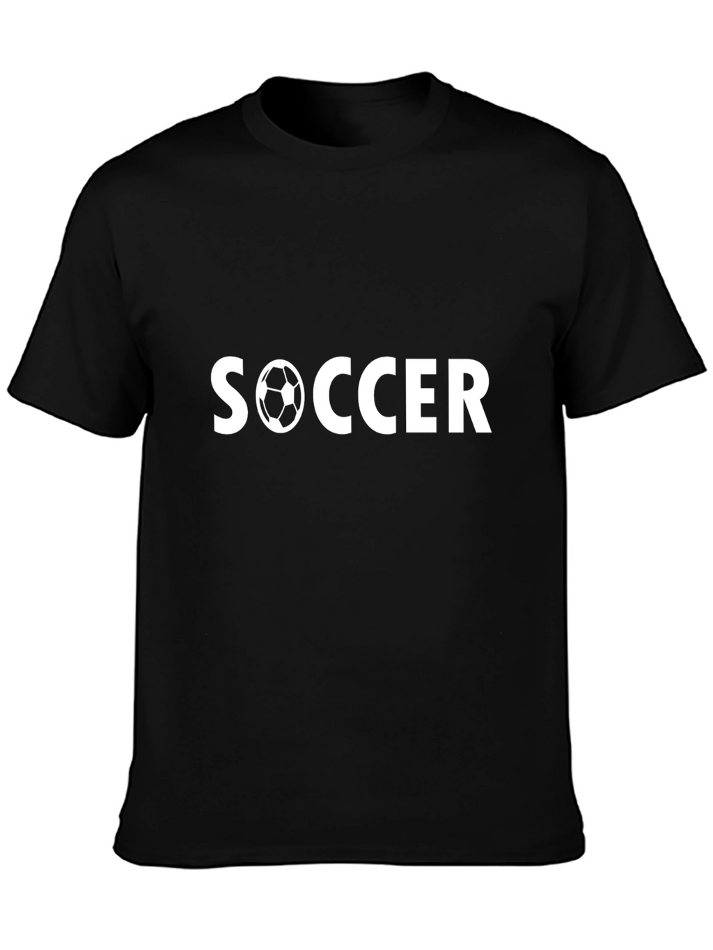 Soccer T-Shirt - Black Cotton Graphic Tee