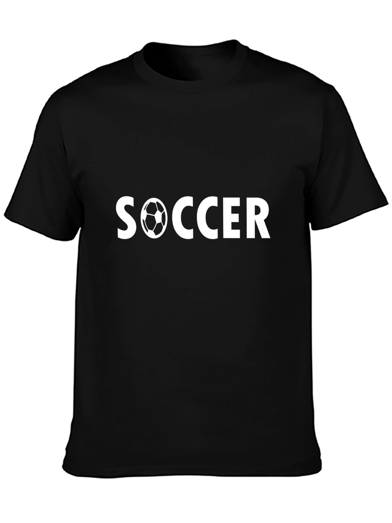 Soccer T-Shirt - Black Cotton Graphic Tee