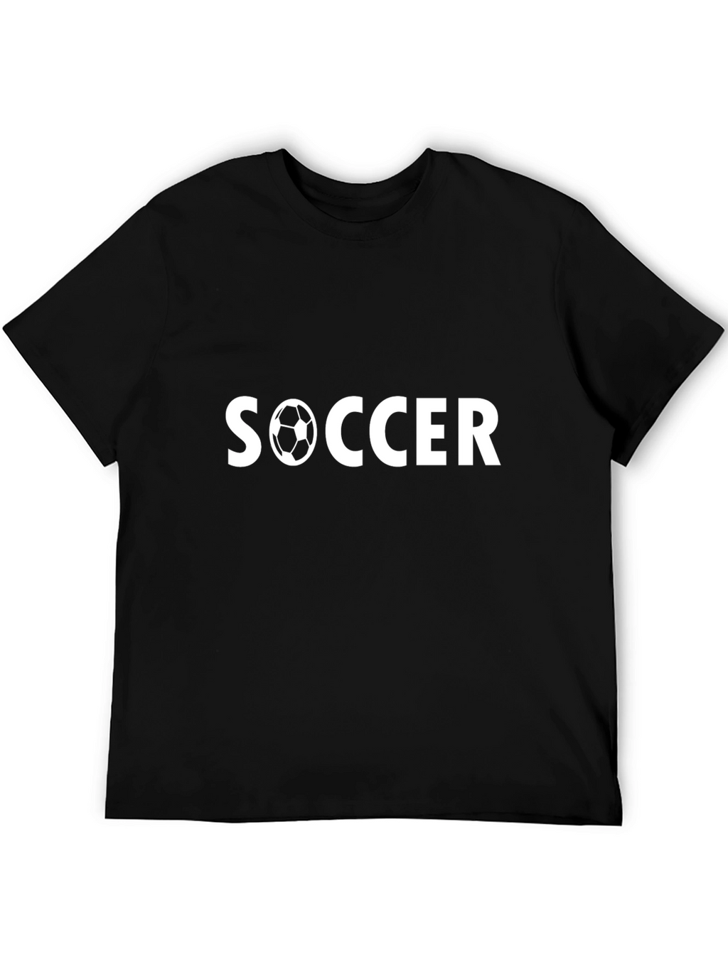 Soccer T-Shirt - Black Cotton Graphic Tee