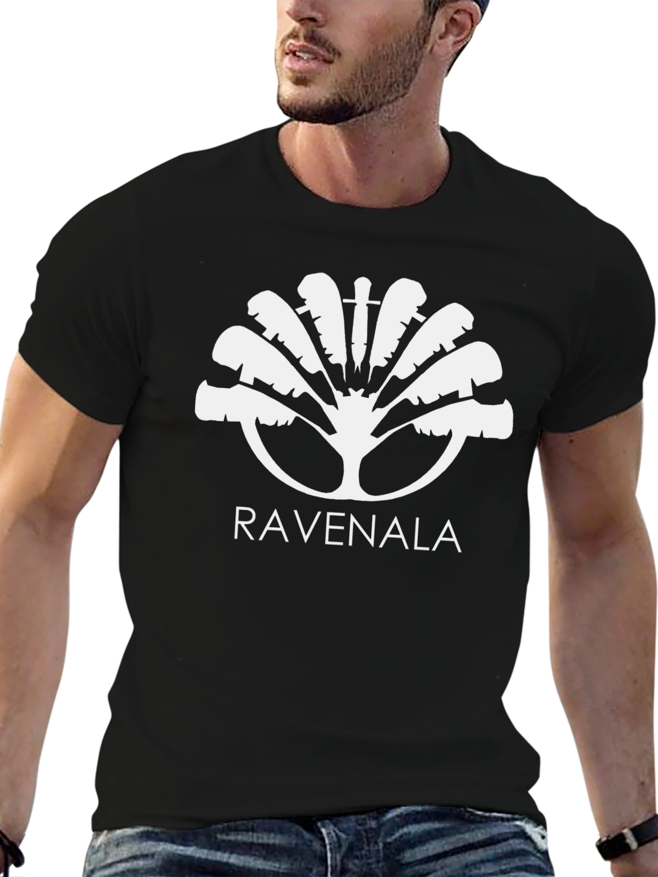 Ravenala Graphic T-Shirt - Black Cotton Tee