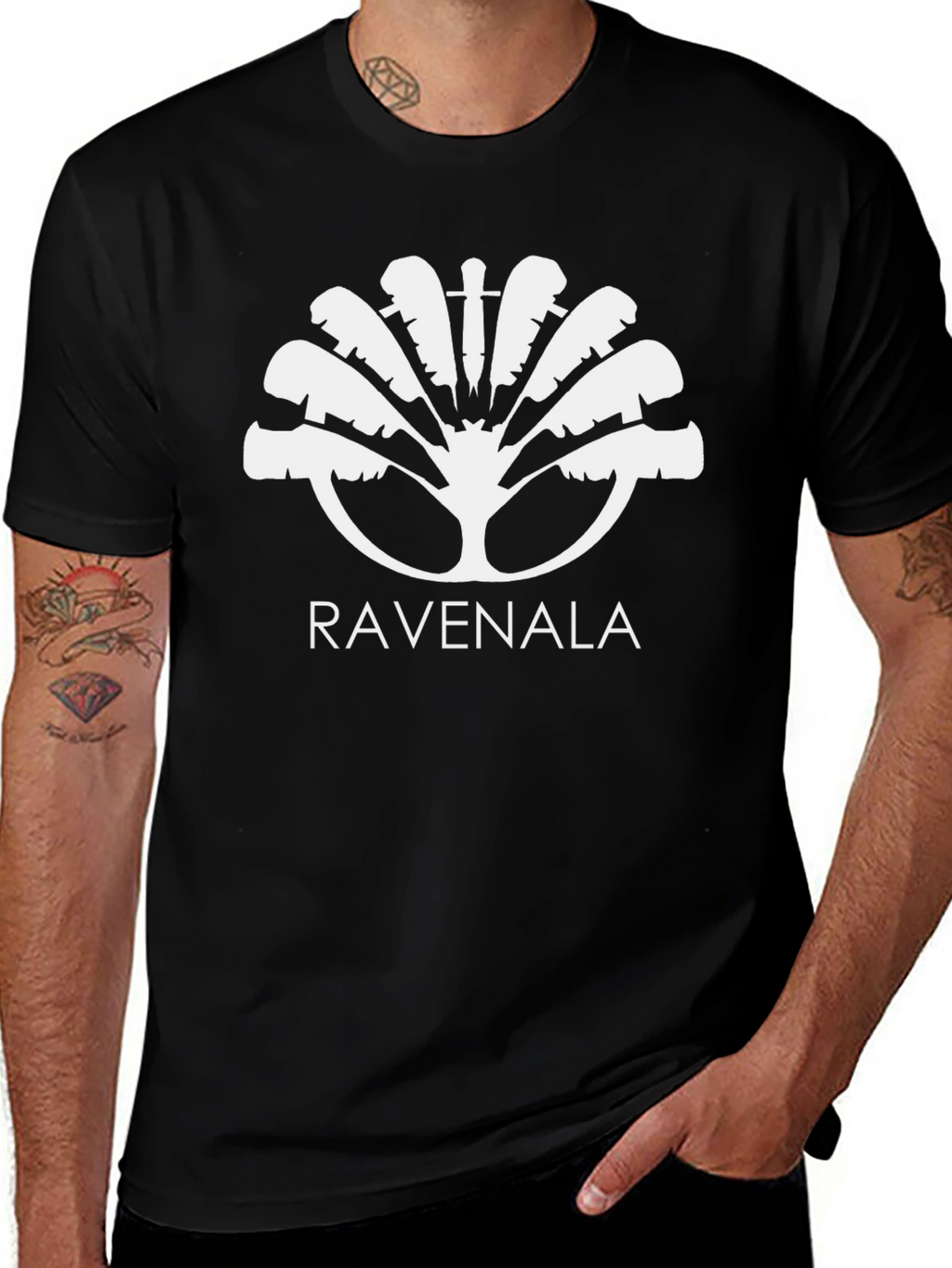 Ravenala Graphic T-Shirt - Black Cotton Tee