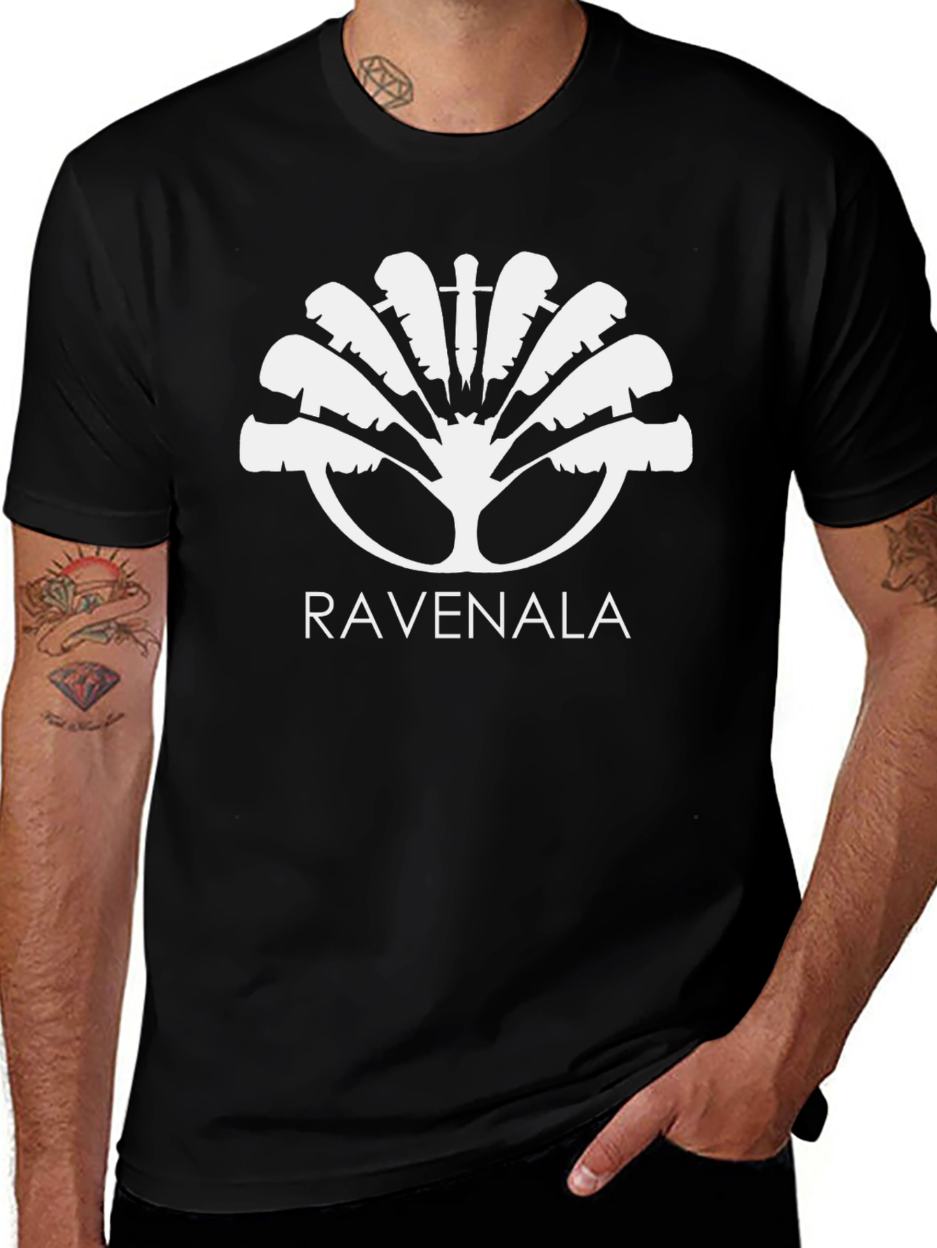 Ravenala Graphic T-Shirt - Black Cotton Tee