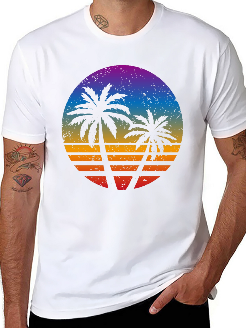 Retro Sunset Palm Tree T-Shirt