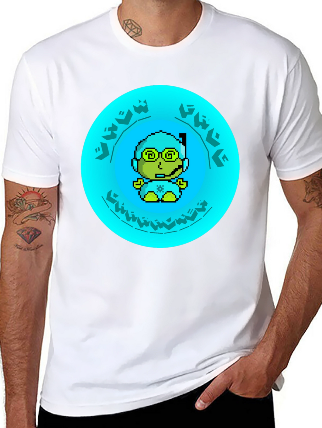 Pixel Diver Graphic Tee - Black Cotton T-Shirt