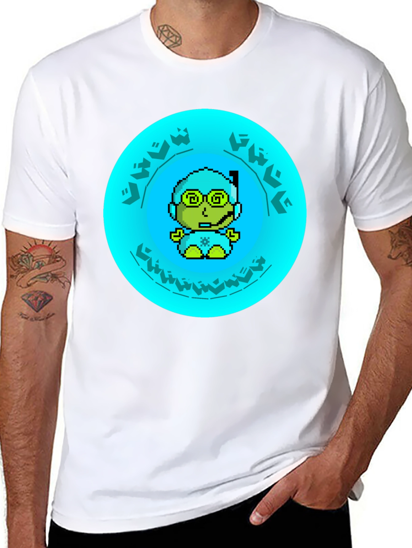 Pixel Diver Graphic Tee - Black Cotton T-Shirt