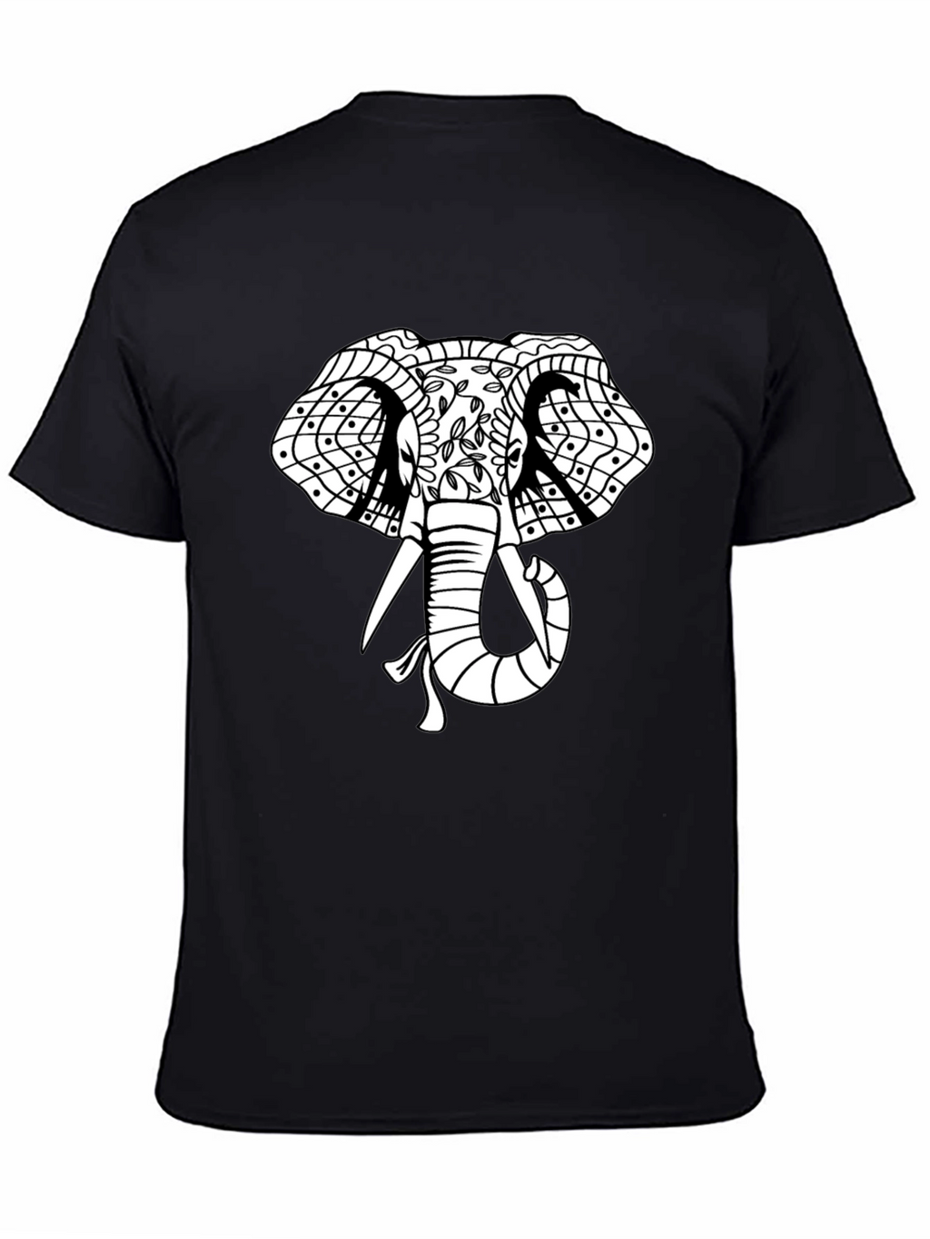 Elephant Graphic Print T-Shirt - Black