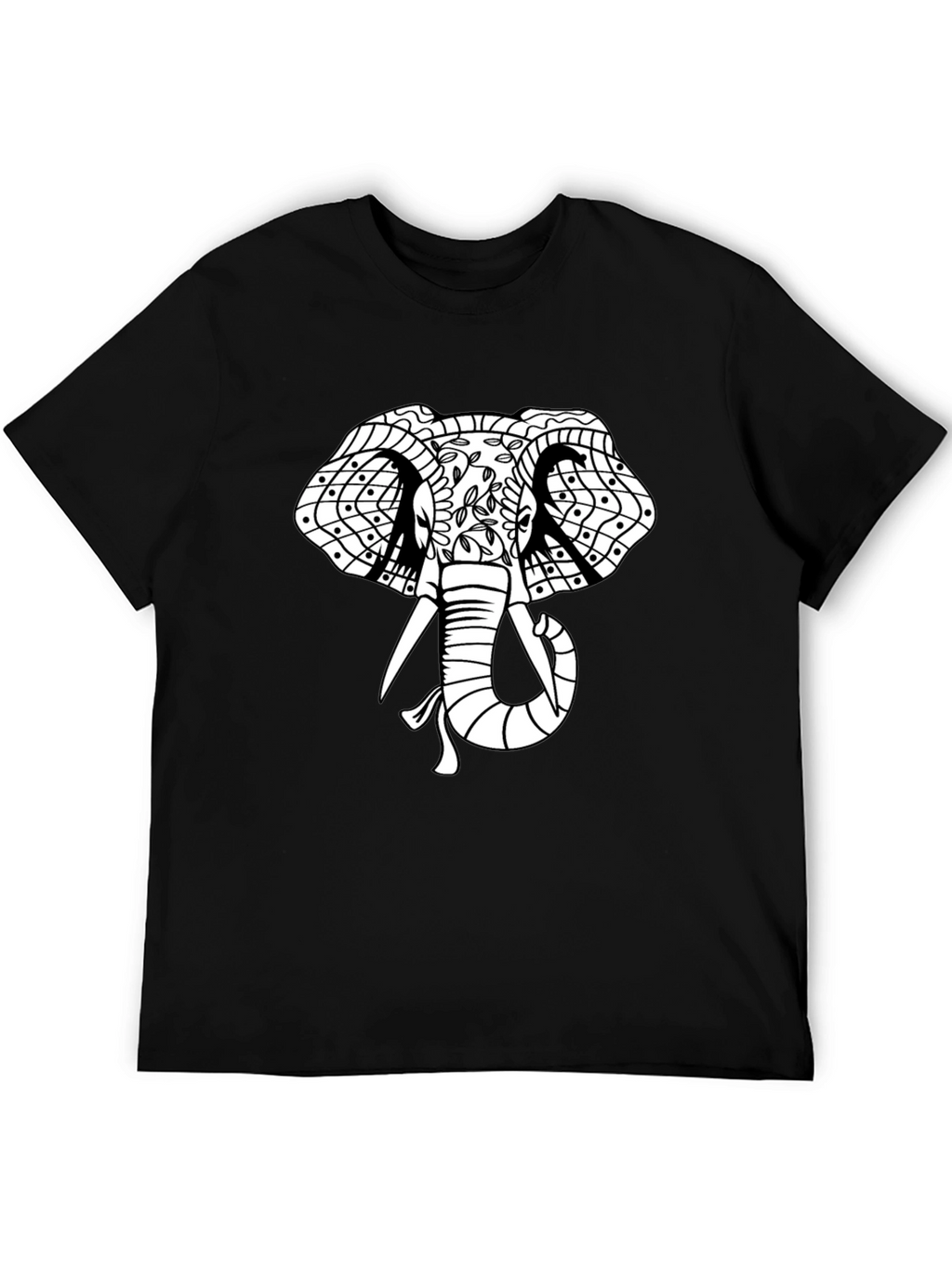 Elephant Graphic Print T-Shirt - Black