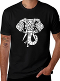 Elephant Graphic Print T-Shirt - Black