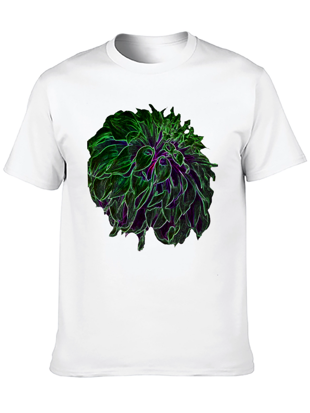 Neon Floral Graphic Black T-Shirt