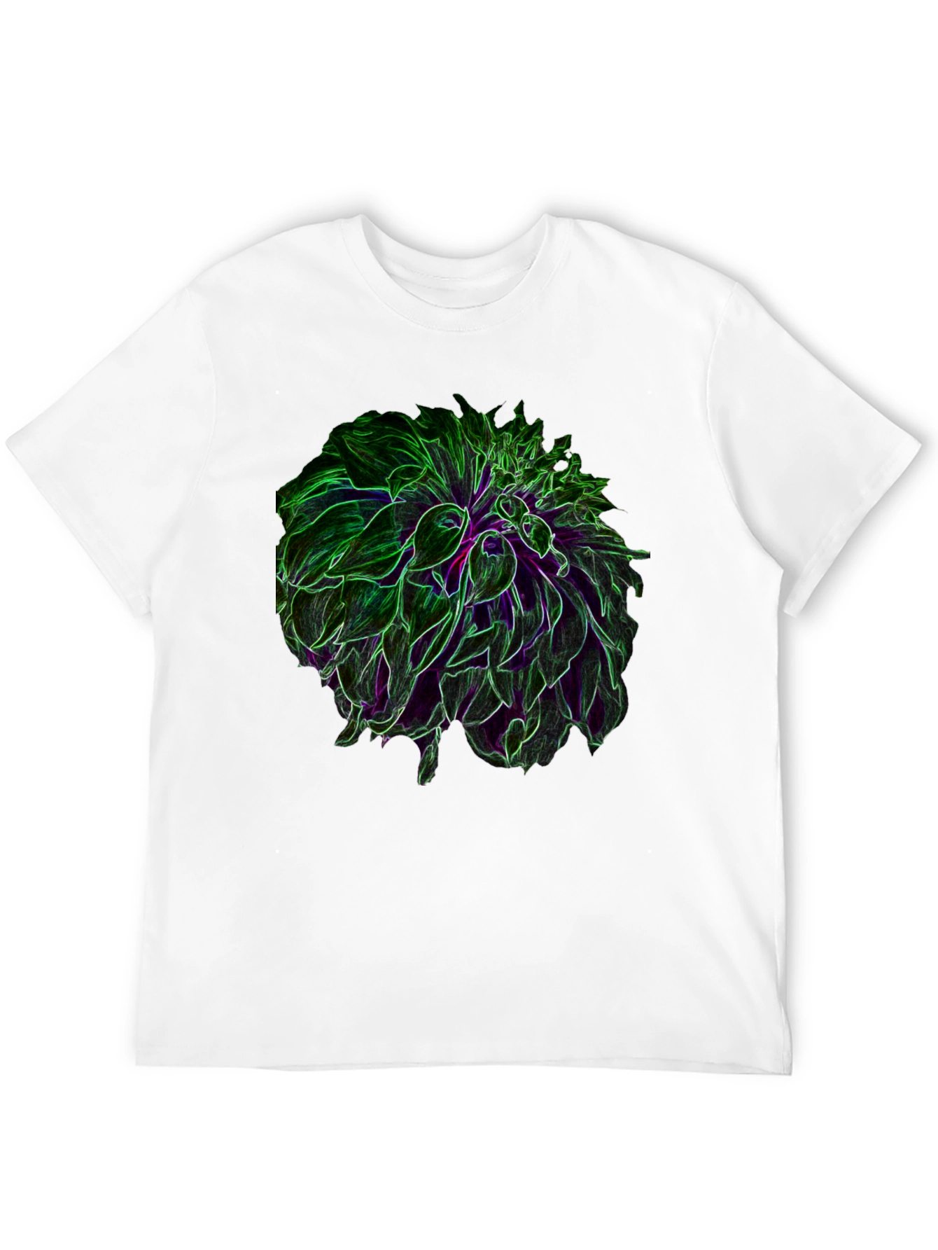 Neon Floral Graphic Black T-Shirt