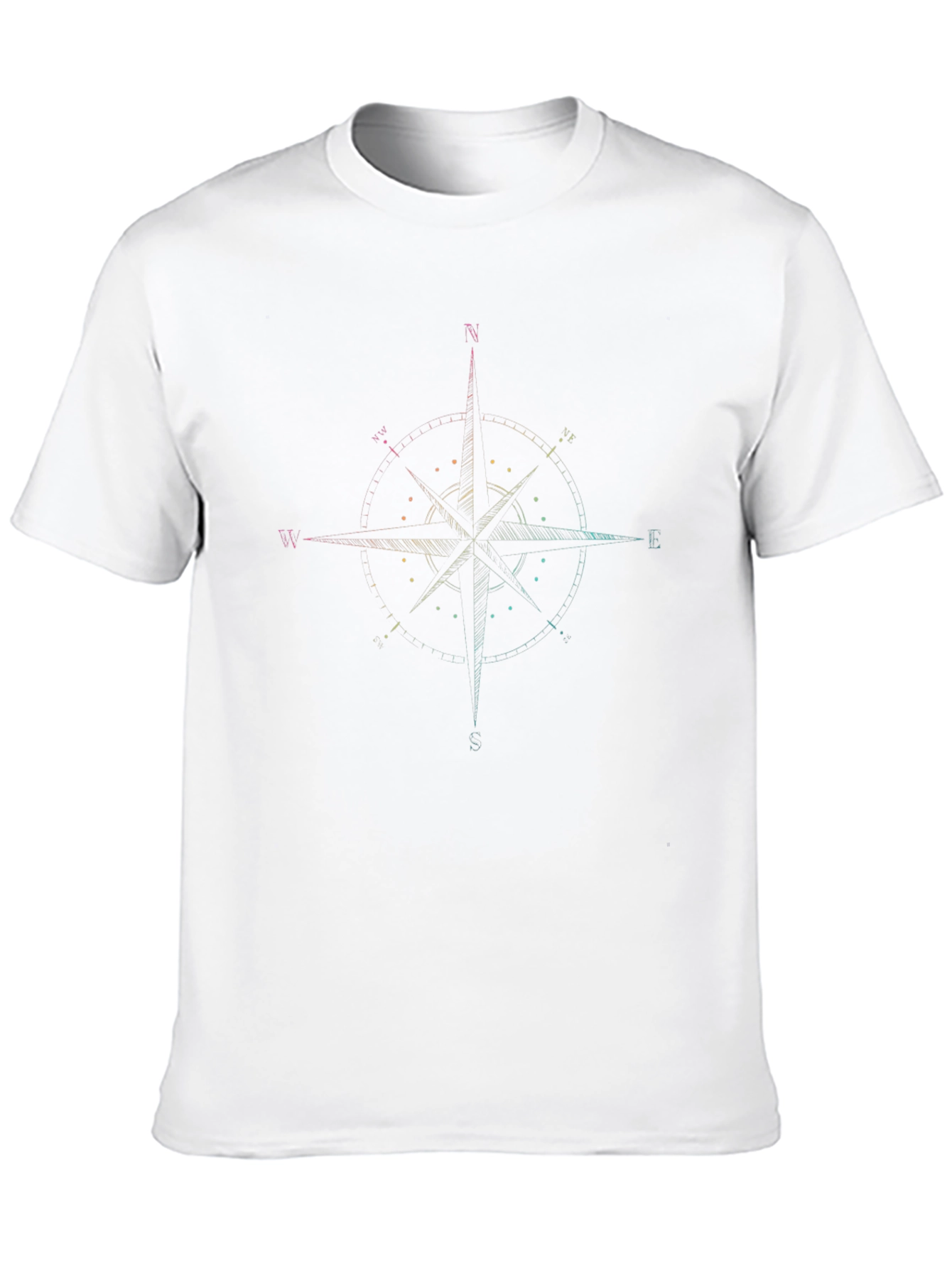Mens Black Compass Rose Graphic Tee