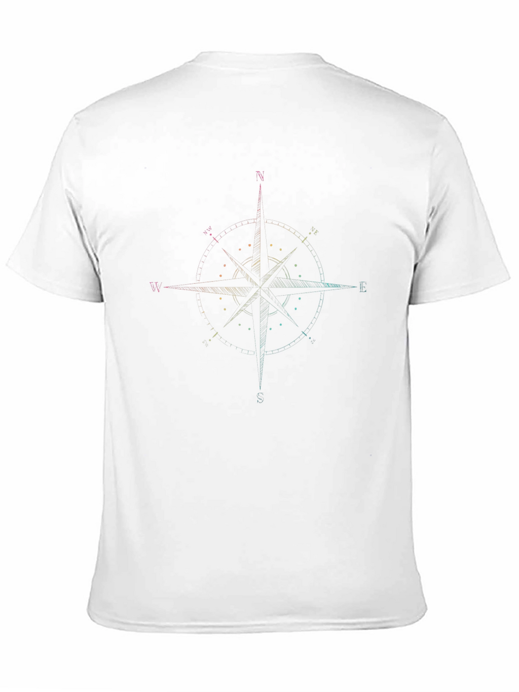 Mens Black Compass Rose Graphic Tee