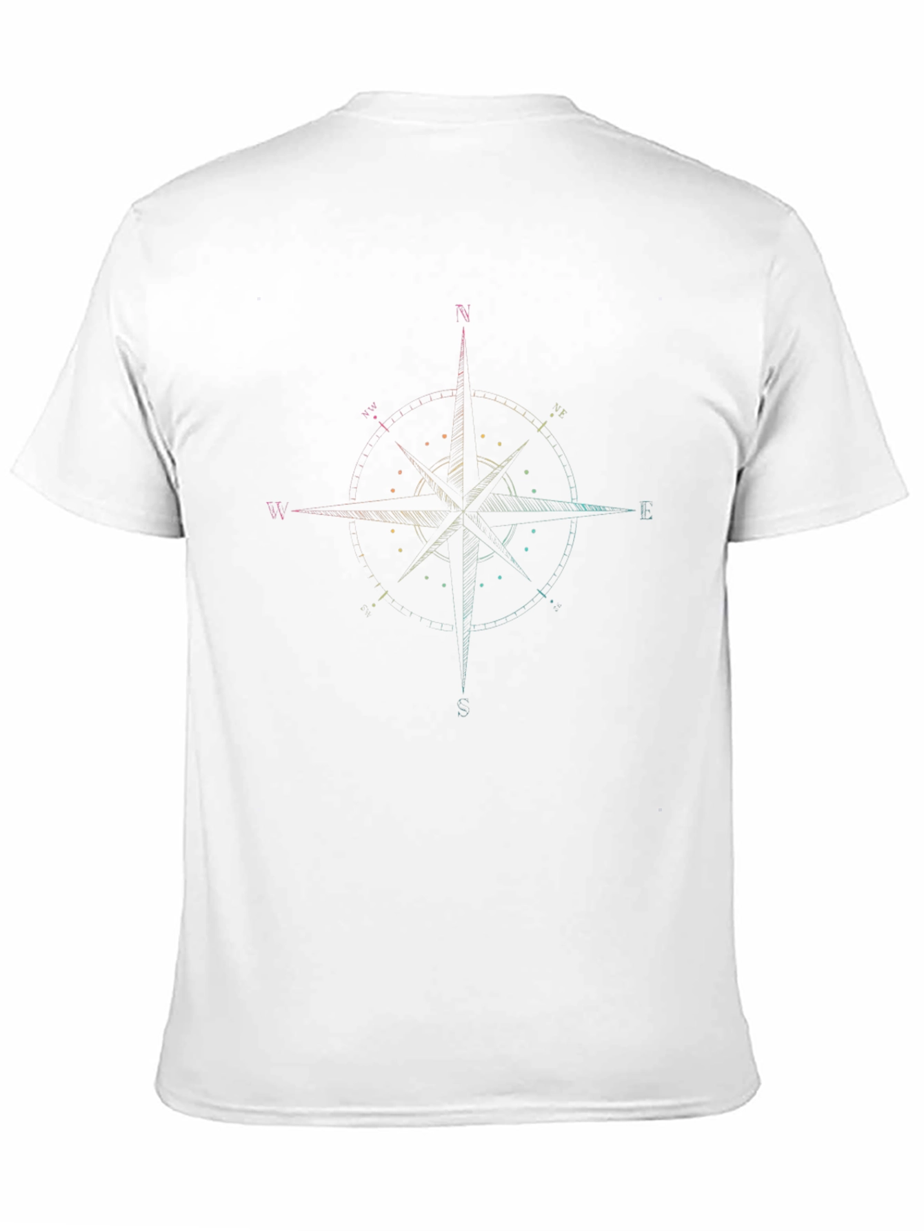 Mens Black Compass Rose Graphic Tee