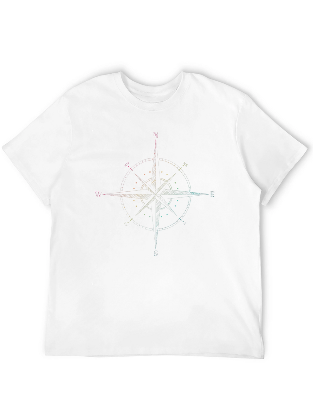 Mens Black Compass Rose Graphic Tee