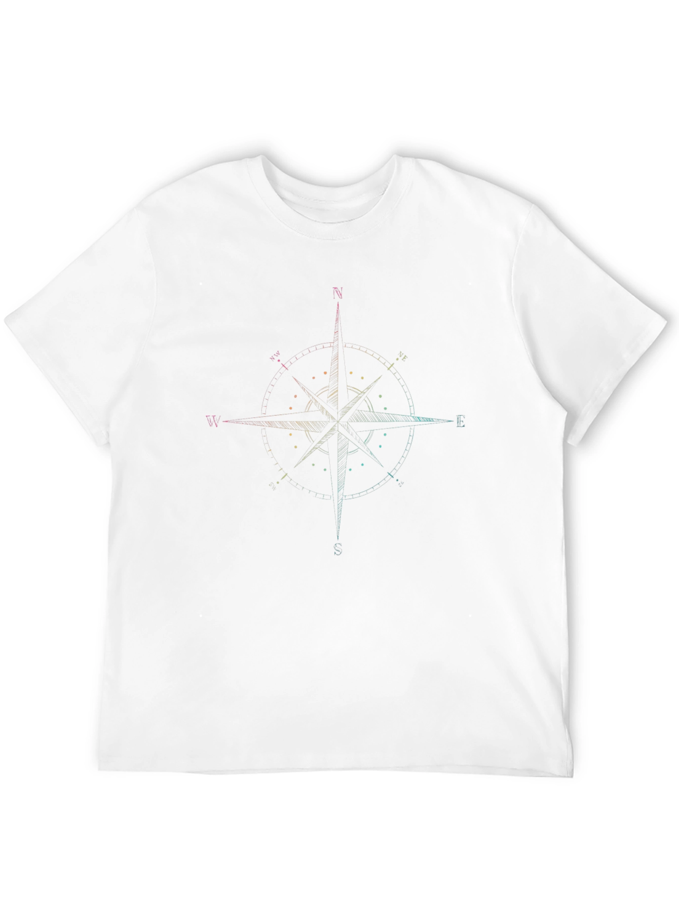 Mens Black Compass Rose Graphic Tee