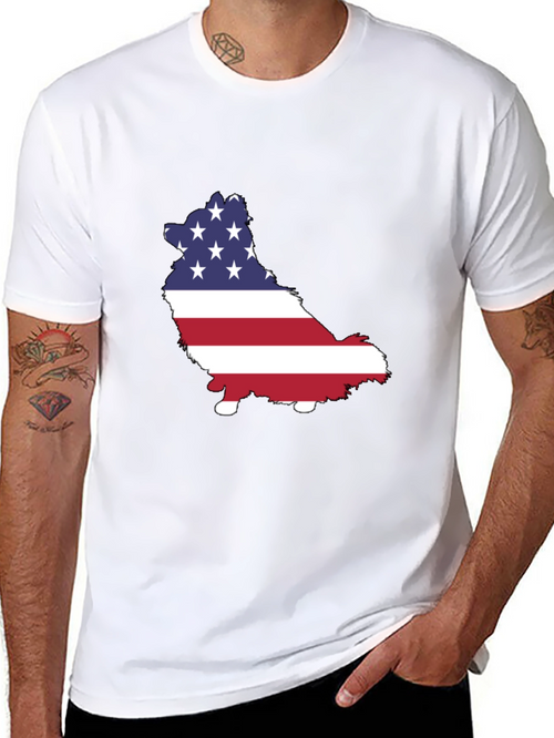 American Flag Dog T-Shirt