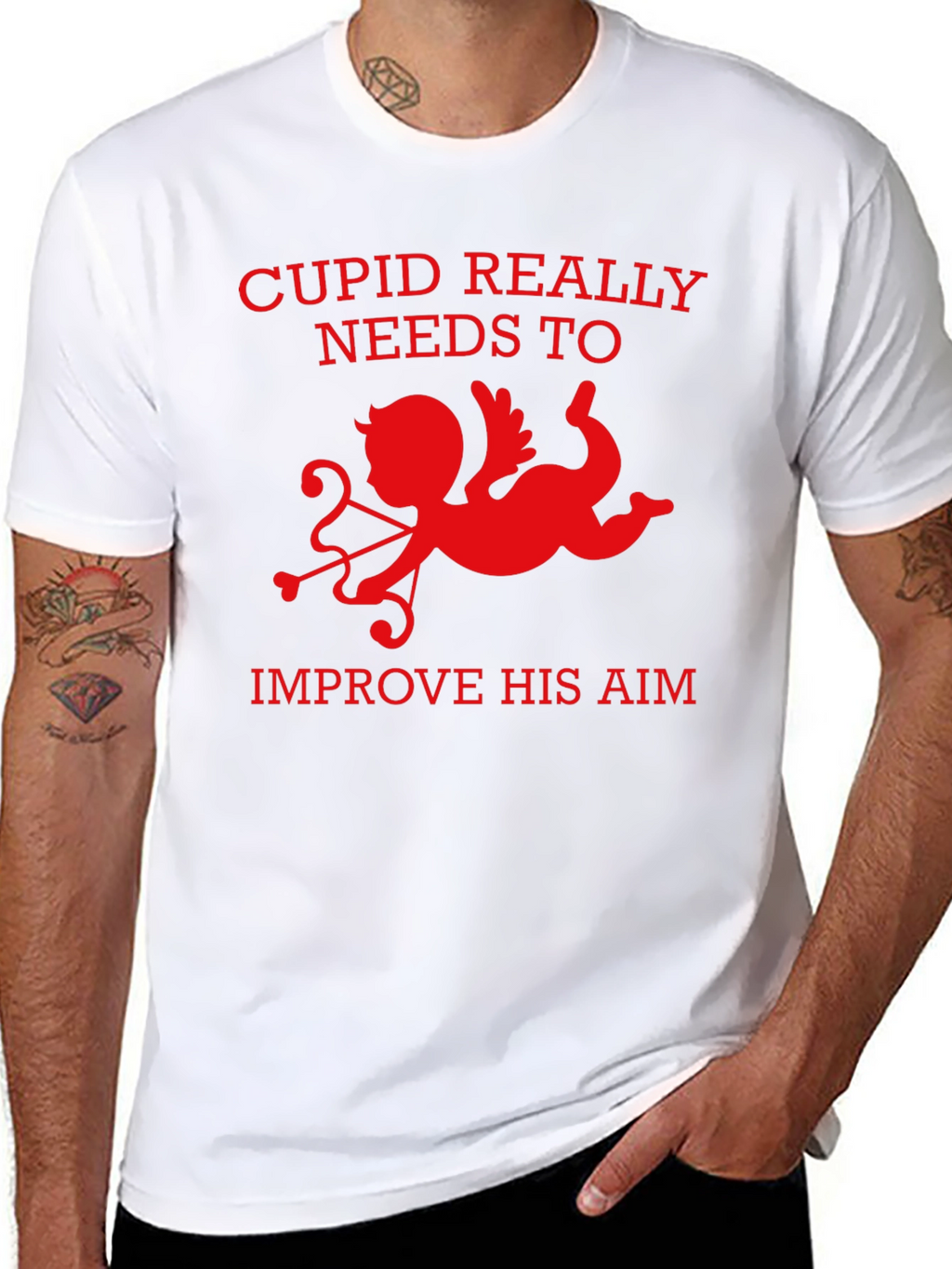 Cupid Aim Funny Valentines Day T-Shirt