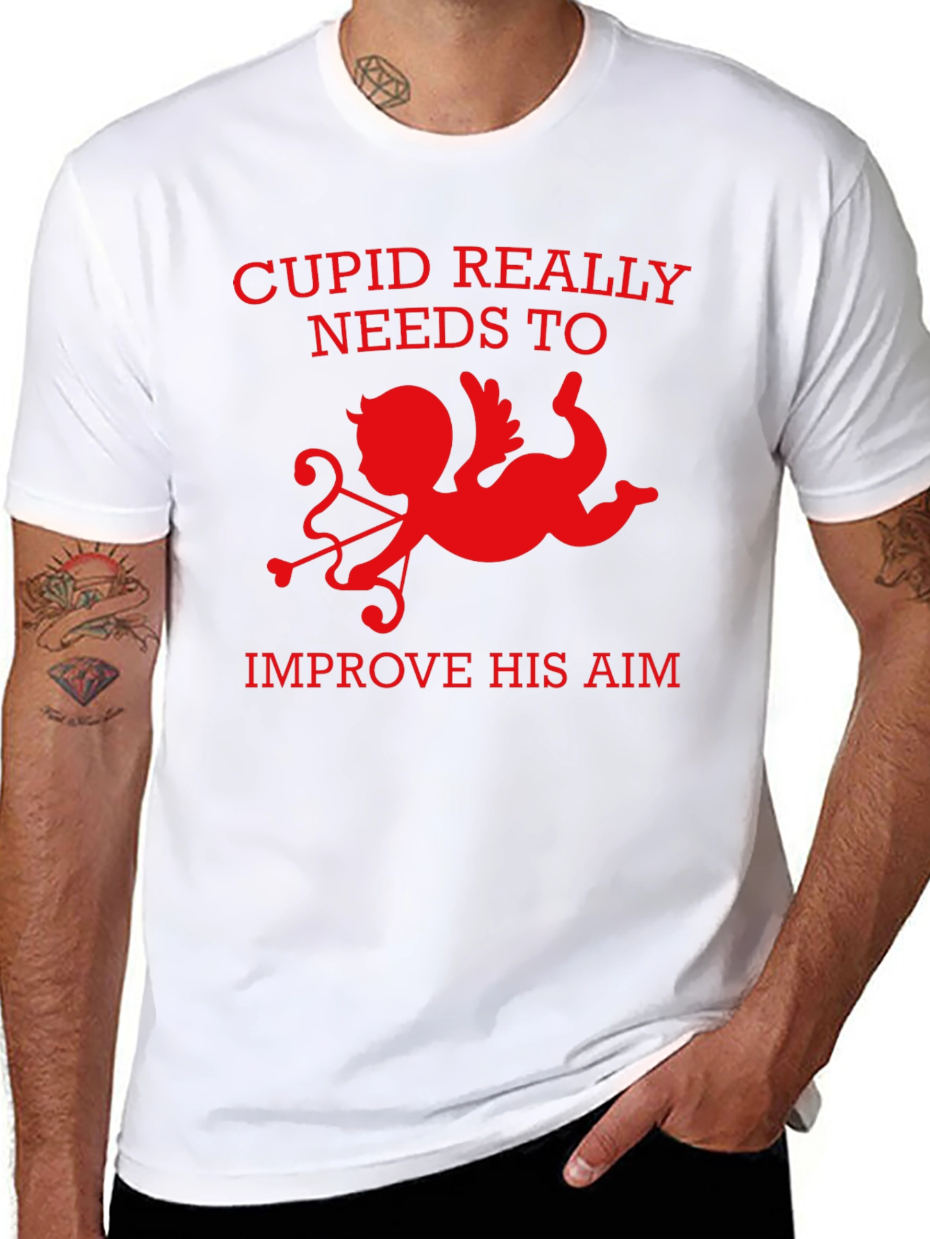 Cupid Aim Funny Valentines Day T-Shirt