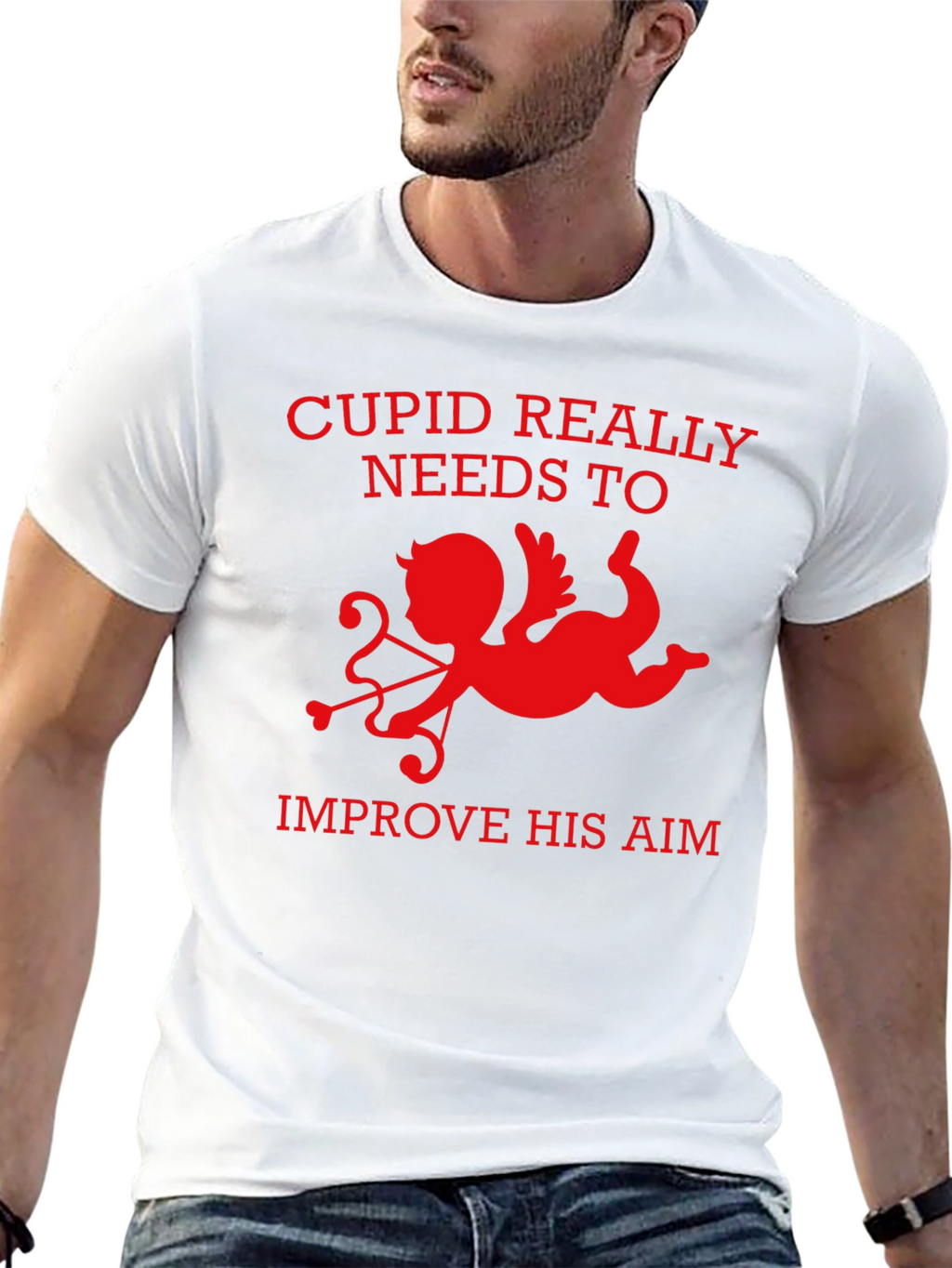 Cupid Aim Funny Valentines Day T-Shirt