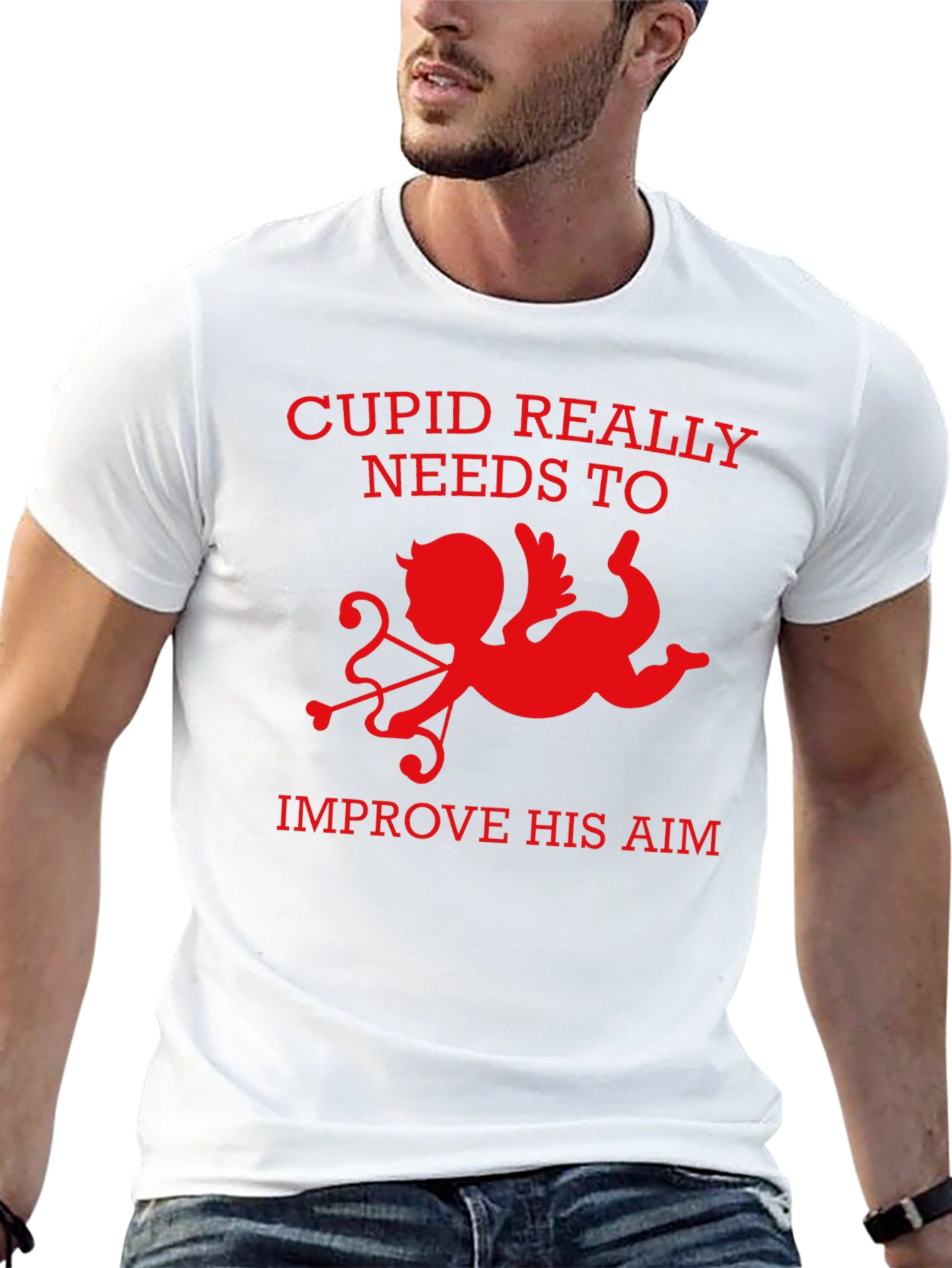 Cupid Aim Funny Valentines Day T-Shirt
