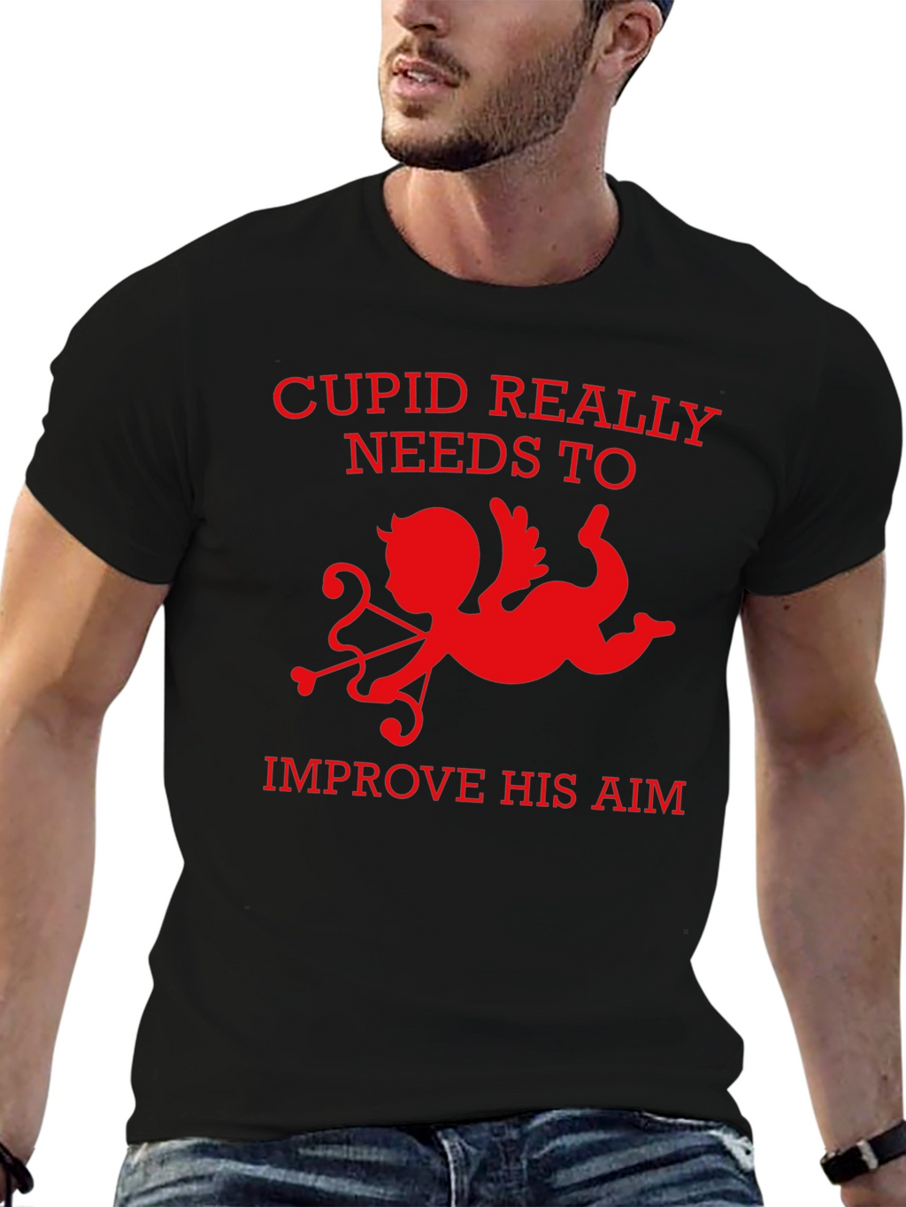 Cupid Aim Funny Valentines Day T-Shirt