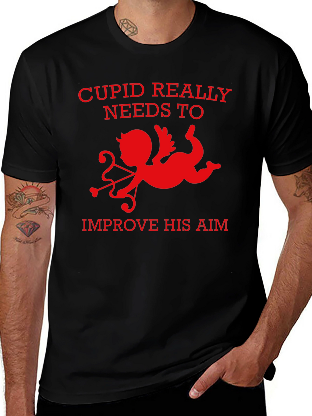 Cupid Aim Funny Valentines Day T-Shirt
