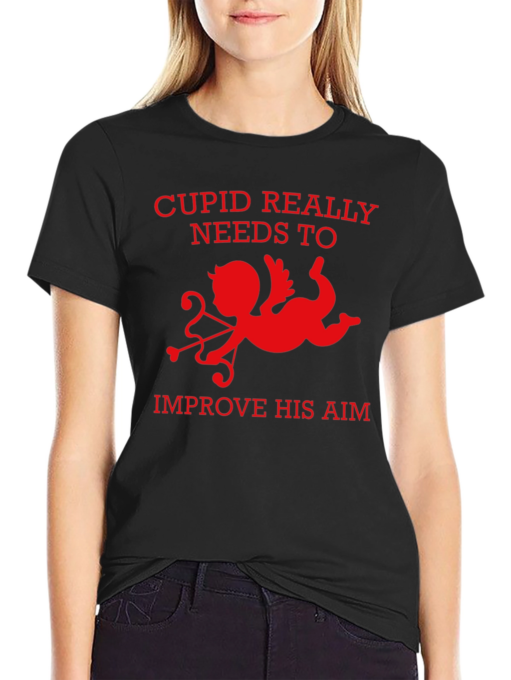 Cupid Aim Funny Valentines Day T-Shirt