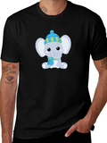 Cute Elephant with Hat Graphic Tee