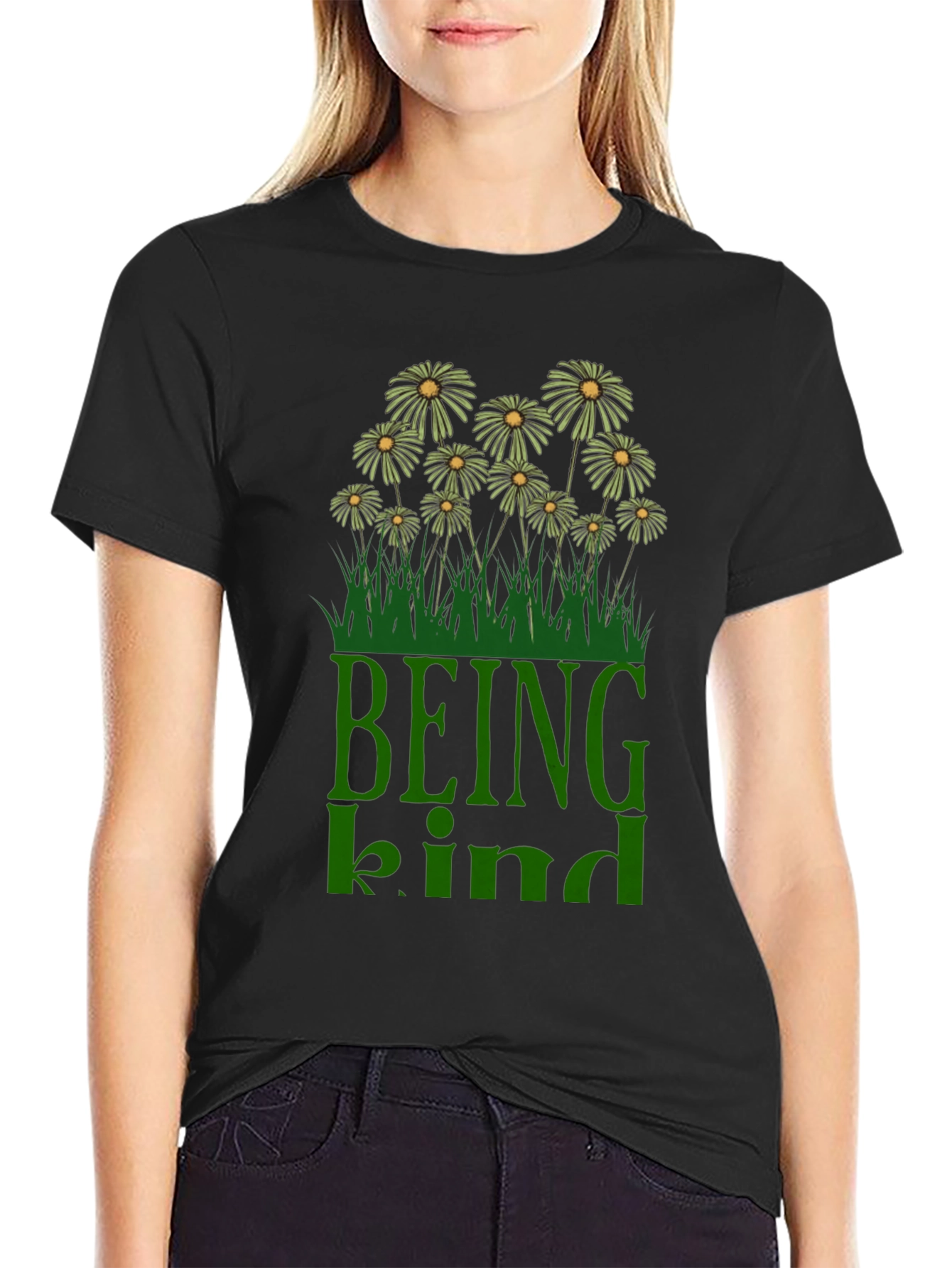 Being Kind Daisy Graphic Tee - Soft Cotton Comfort