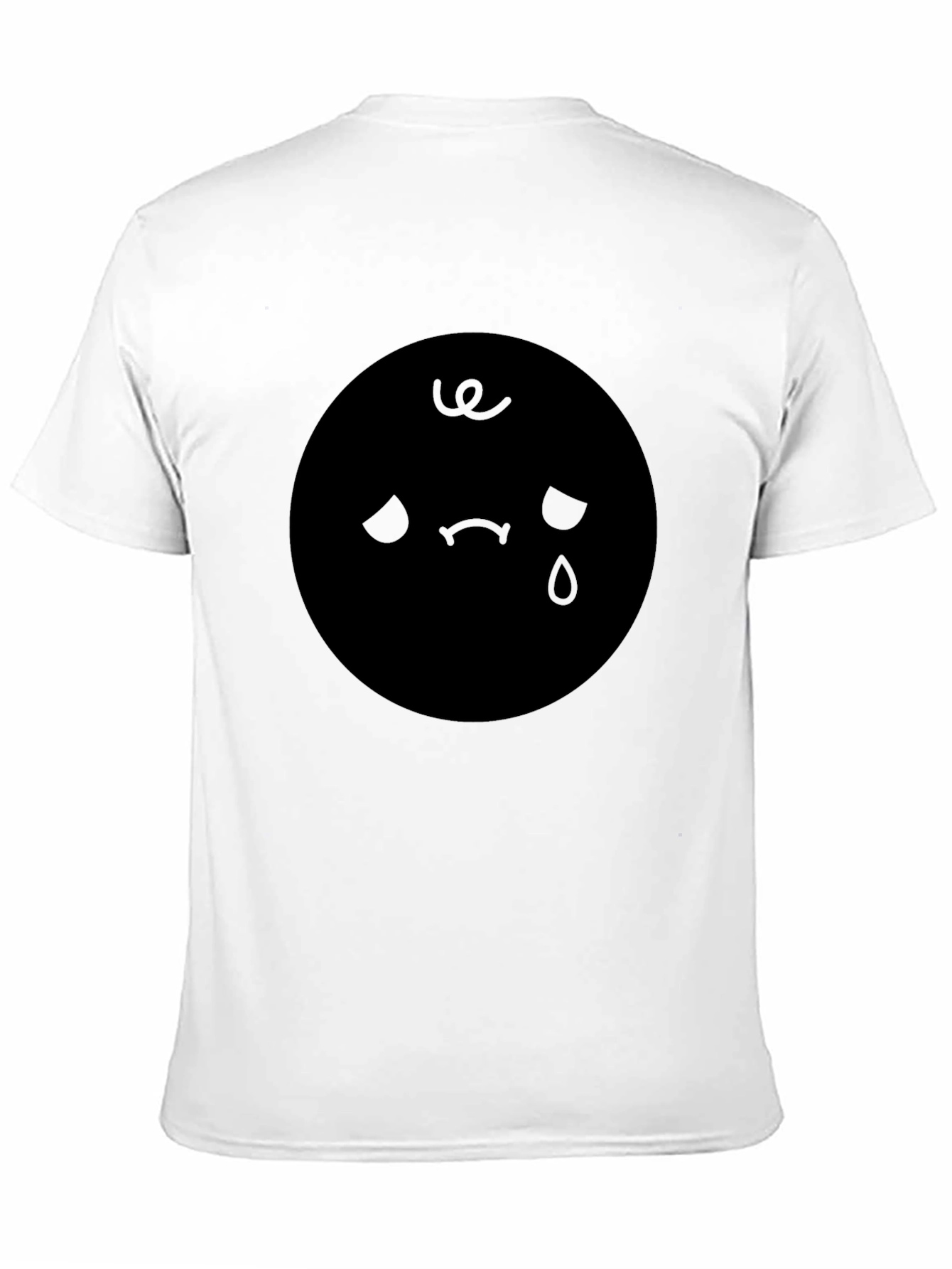 Sad Emoji Graphic Black T-Shirt
