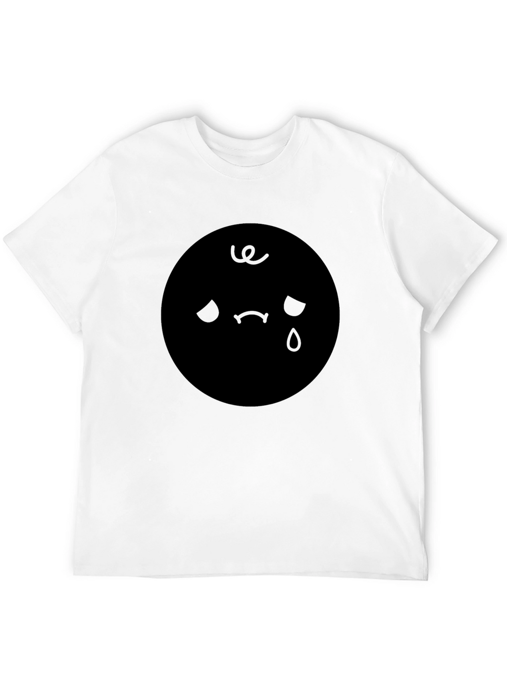 Sad Emoji Graphic Black T-Shirt