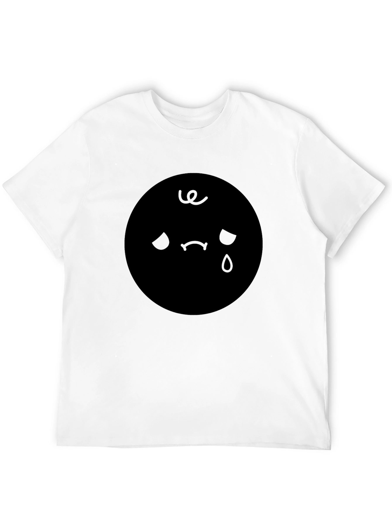 Sad Emoji Graphic Black T-Shirt