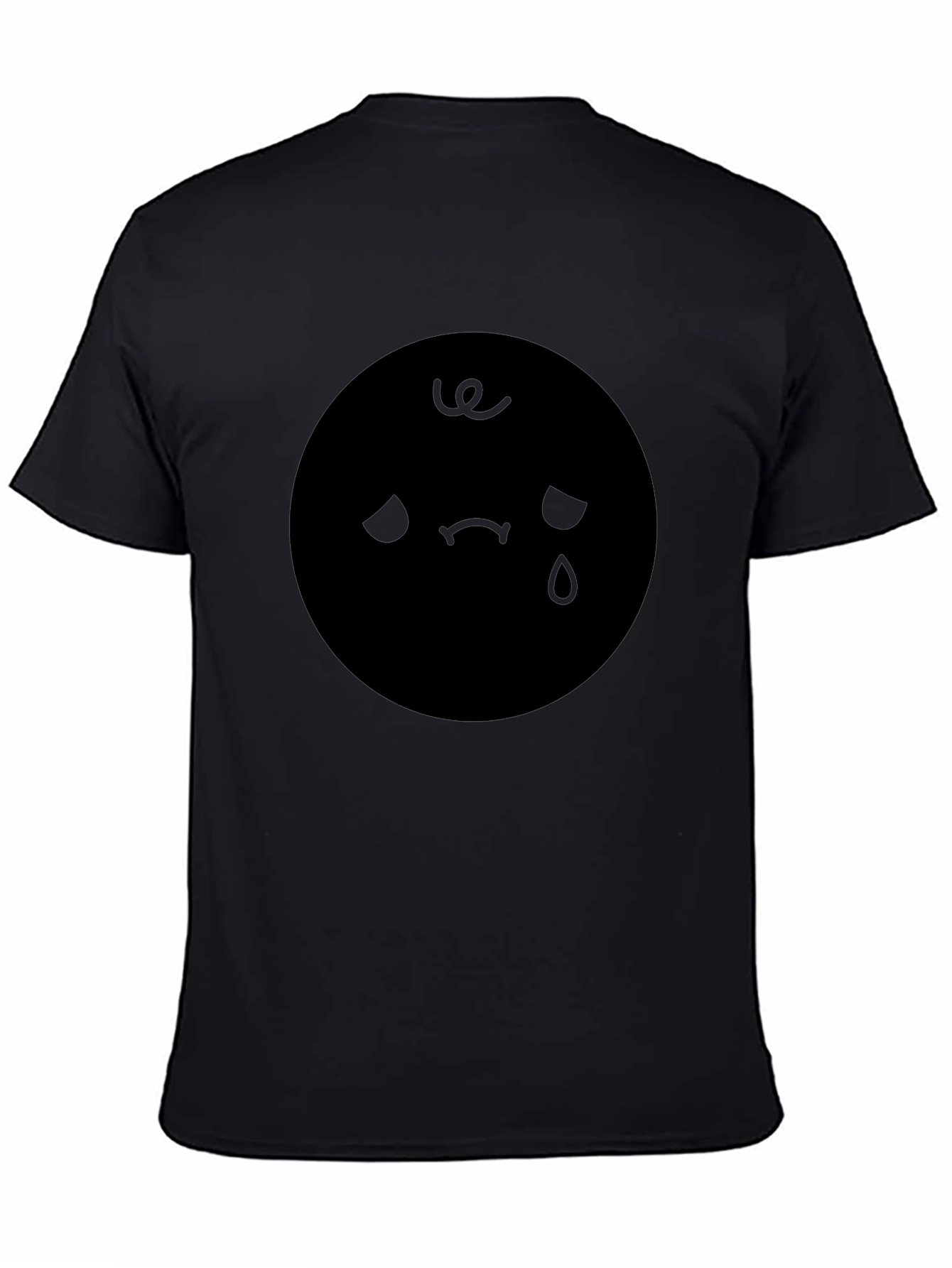 Sad Emoji Graphic Black T-Shirt