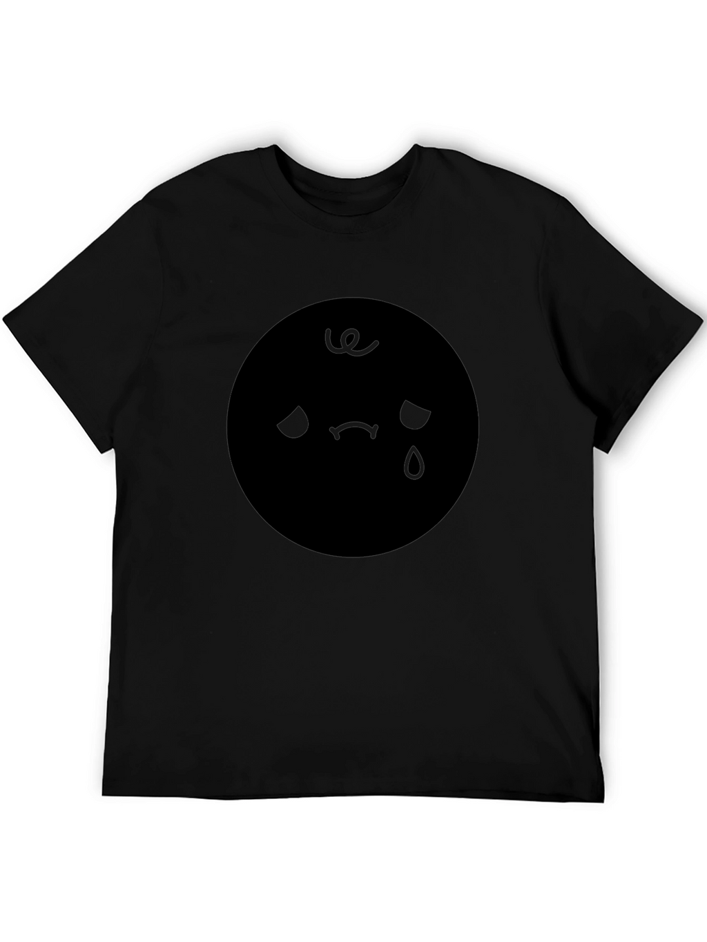 Sad Emoji Graphic Black T-Shirt