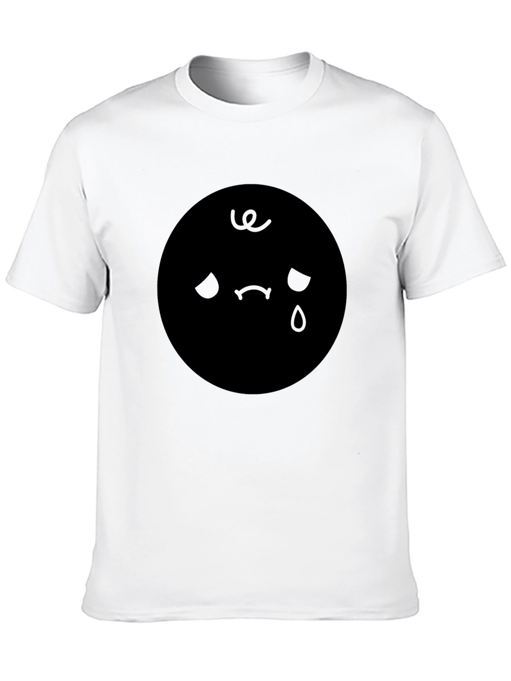 Sad Emoji Graphic Black T-Shirt