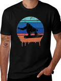 Retro Sunset Snowboarder Graphic T-Shirt