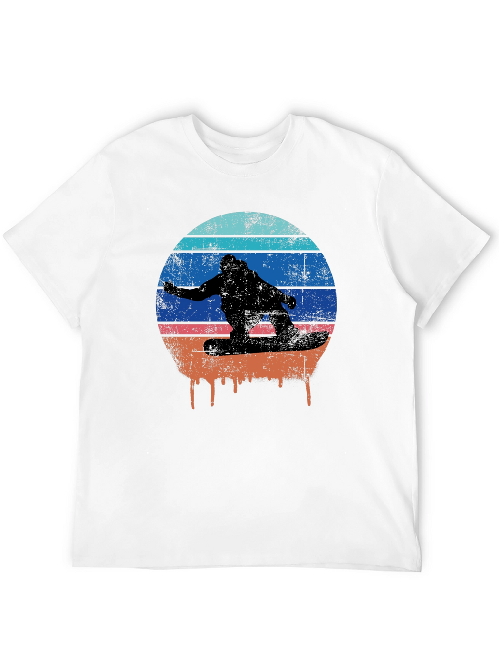 Retro Sunset Snowboarder Graphic T-Shirt