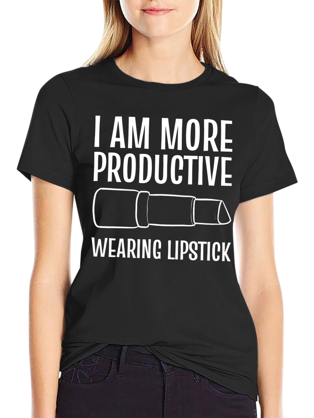 I Am More Productive Wearing Lipstick Graphic Tee
