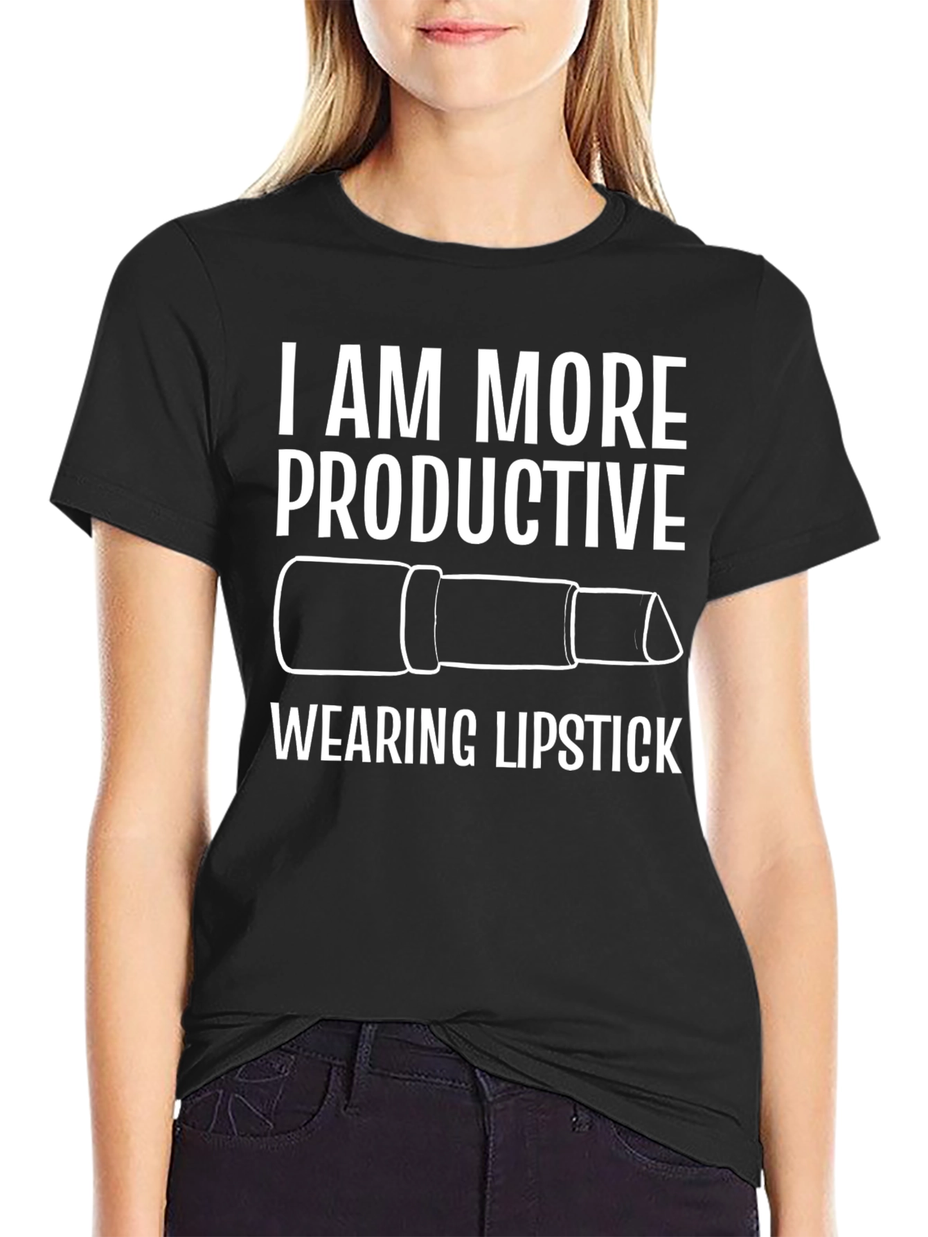 I Am More Productive Wearing Lipstick Graphic Tee