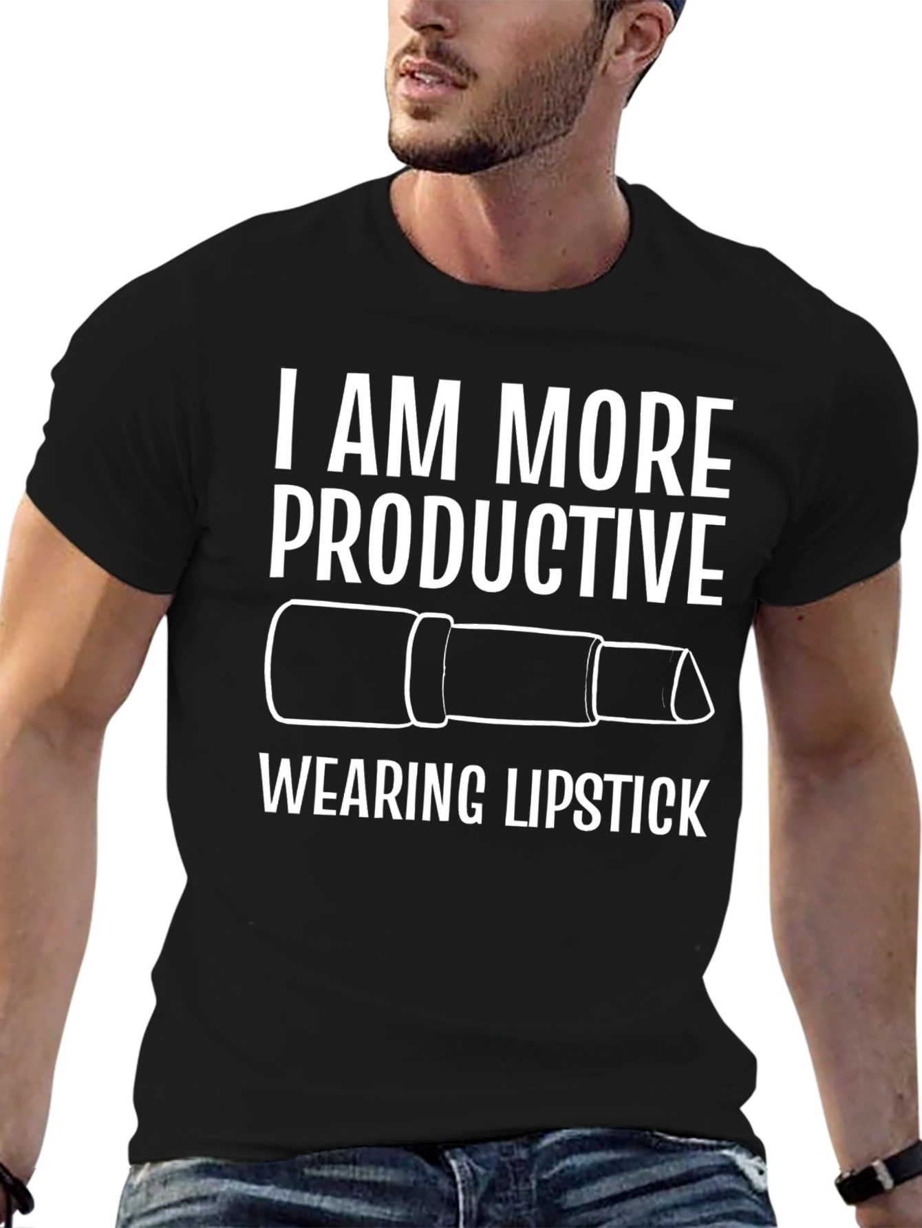 I Am More Productive Wearing Lipstick Graphic Tee
