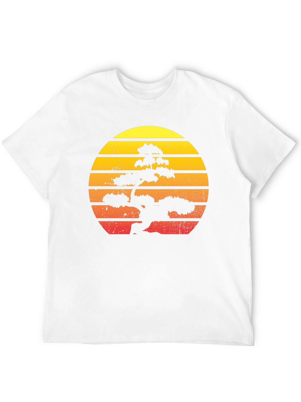 Bonsai Sunset Graphic Tee - Retro Style